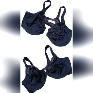 Glamorise Women's Black Front-Closure Underwire Bra-Size 44D- NWOT
